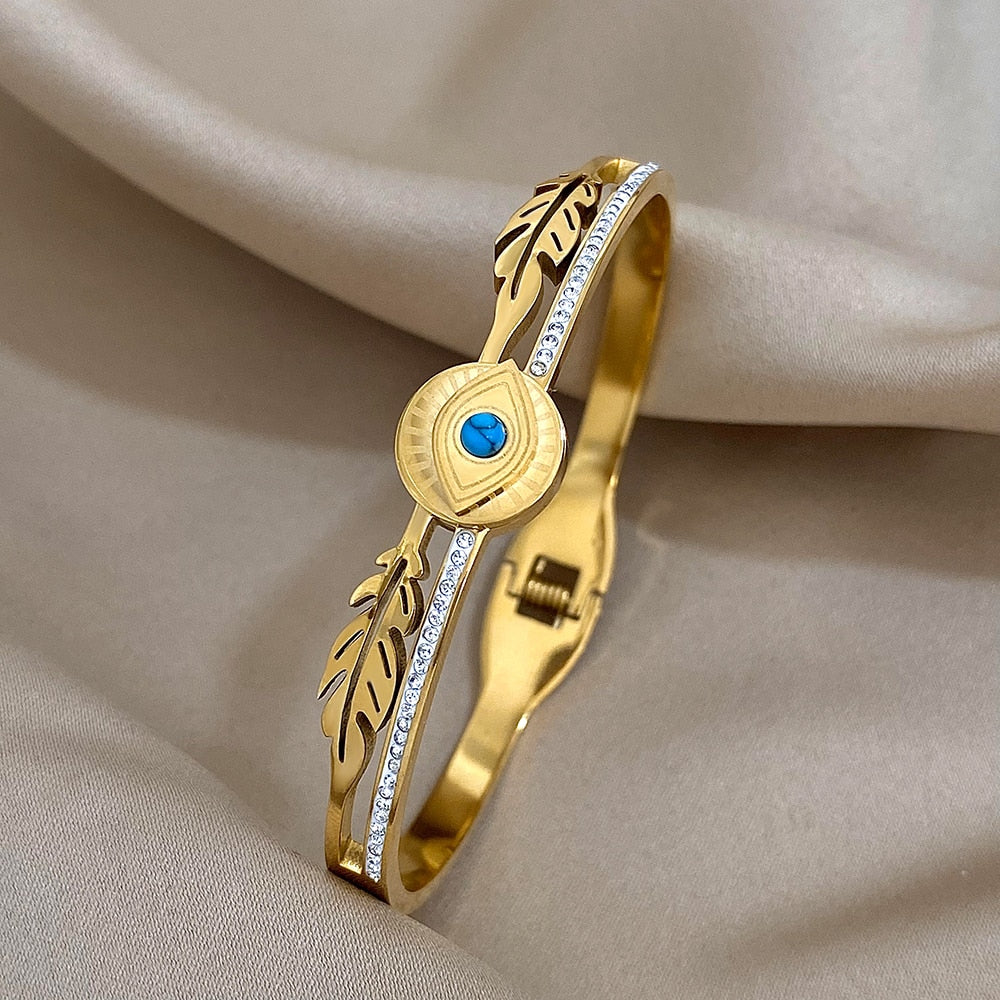 Copper Eye Charm Bracelet | Copper Jewelry - Blue Eye Charm Bracelet Gold  Color - Aliexpress