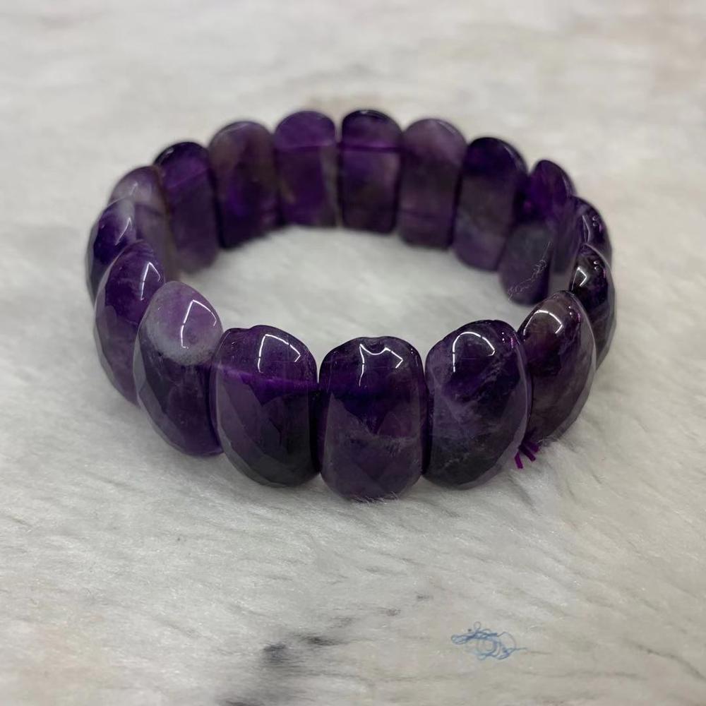 Round Amethyst with Rose Quartz with lepidolite beads bracelet, For Healing