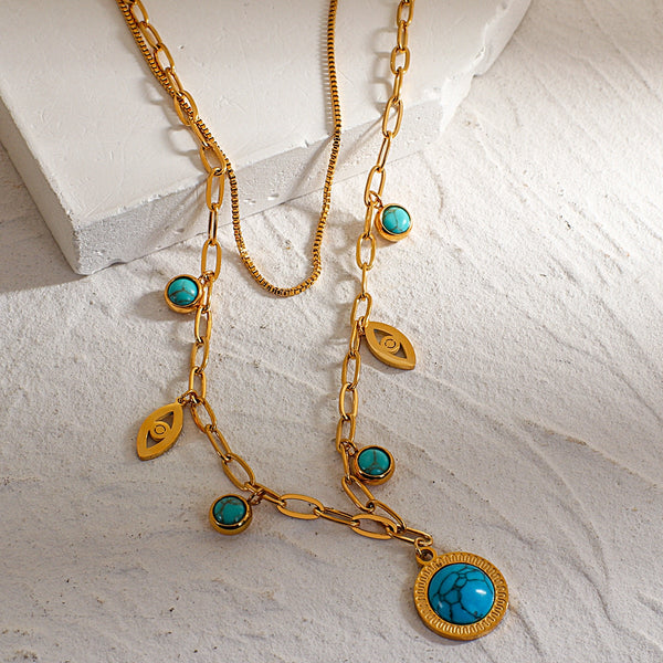 Robby Vintage Gold Strand Necklace in Variegated Turquoise Magnesite |  Kendra Scott