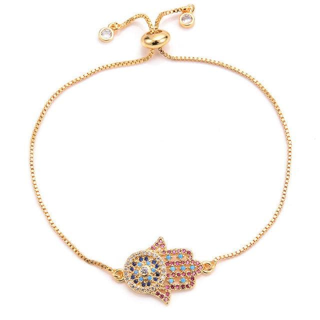 White Diamond Small Oriental Hamsa Bracelet – Karma Creations Jewelry